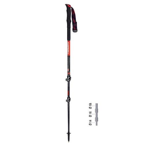 【山野賣客】義大利 Masters MA01S2219 Eiger Calu 艾格卡魯 蝶式快扣系統 碳纖維鋁合金複合材料 紅/灰 登山杖 手杖 拐杖
