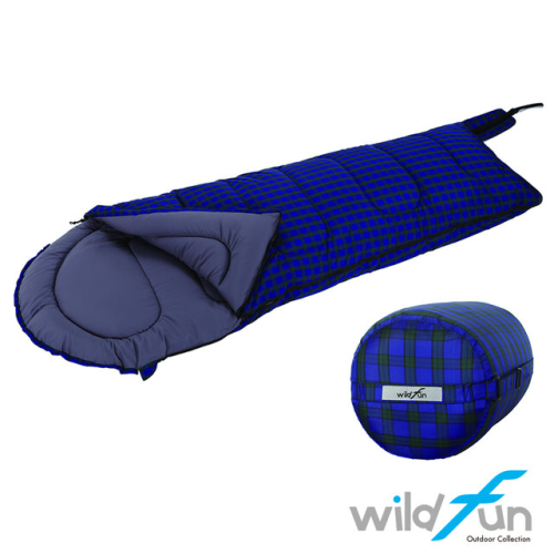 【山野賣客】WildFun 野放 抗菌防臭安心睡袋(格紋) AP005 纖維睡袋